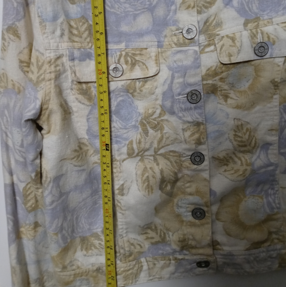 🧥VINTAGE BILL BLASS FLORAL DENIM JACKET SMALL WOMEN ,GIFT. 🎁 💝 - Picture 10 of 13